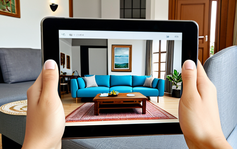 ** A Malaysian family is using an AR app on their tablet to see how a new sofa would look in their living room. The app overlays a digital image of the sofa onto the real-world view from the tablet's camera. The room is brightly lit and features typical Malaysian decor.
   *Prompt:* "Malaysian family, living room, AR app, sofa, tablet, modern interior, brightly lit, appropriate attire, safe for work, fully clothed, professional photography, perfect anatomy, natural proportions, modest setting."

**