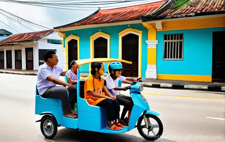 가상 현실 플랫폼의 성공적인 사례 - **VR Heritage Exploration in George Town, Penang**
    A wide shot of a multi-ethnic Malaysian famil...