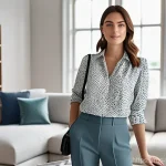 증강 현실의 상업적 활용 가능성 - **Prompt for AR in Home Decor/Retail:**
    "A stylish young woman in her early 30s, dressed in smar...