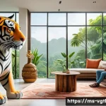 증강 현실의 향후 발전 방향 - A modern Malaysian living room scene with a middle-aged Malay man interacting naturally with a 3D ho...