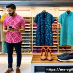 증강 현실의 경제적 효과 분석 - A vibrant Malaysian retail store interior in Kuala Lumpur showcasing augmented reality technology: c...