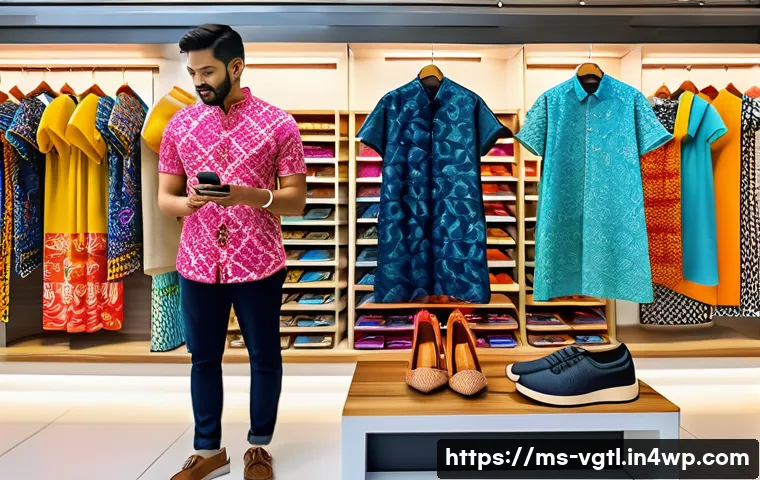 증강 현실의 경제적 효과 분석 - A vibrant Malaysian retail store interior in Kuala Lumpur showcasing augmented reality technology: c...