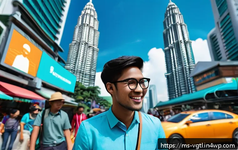 증강 현실 게임 시장의 성장 잠재력 - A vibrant street scene in Kuala Lumpur showcasing diverse young Malaysians using augmented reality (...